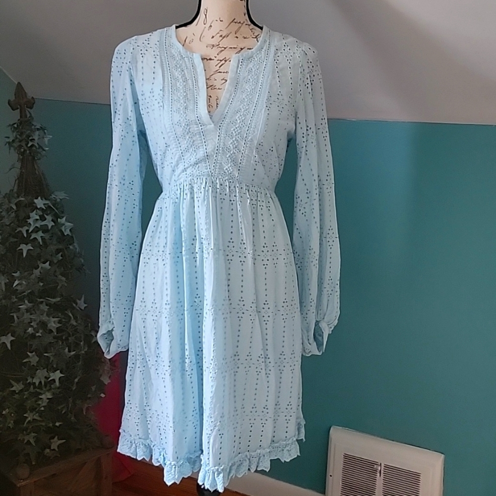 Anthropologie Lace Puff Sleeve Dress.